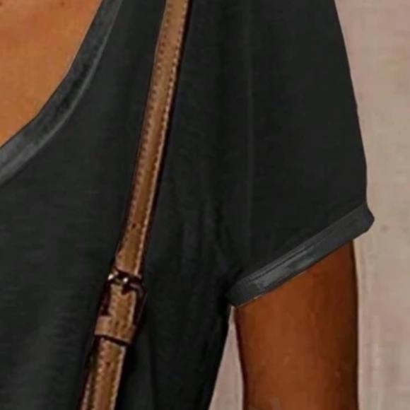 Solid Heathered Oversized Short Sleeve Top - Picture 9 of 10